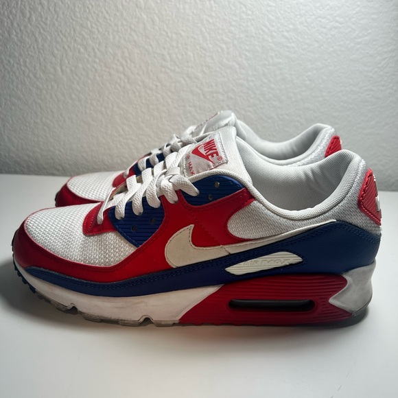 Nike Air Max 90 USA Men's Size 9.5 Red White Blue - Picture 4 of 7